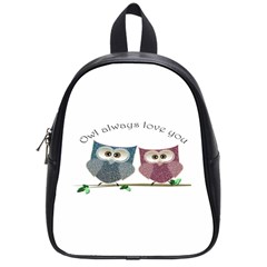 Owl Always Love You, Cute Owls Small School Backpack by DigitalArtDesgins