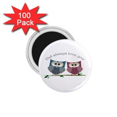 Owl Always Love You, Cute Owls 100 Pack Small Magnet (round) by DigitalArtDesgins