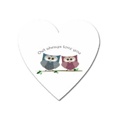 Owl Always Love You, Cute Owls Large Sticker Magnet (heart) by DigitalArtDesgins