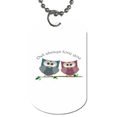 Owl Always Love You, Cute Owls Twin-sided Dog Tag