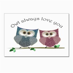 Owl Always Love You, Cute Owls 10 Pack Small Postcard