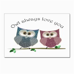 Owl Always Love You, Cute Owls 10 Pack Large Postcard by DigitalArtDesgins