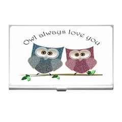 Owl Always Love You, Cute Owls Business Card Holder