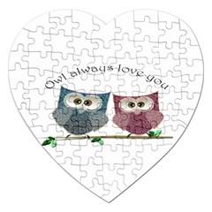 Owl Always Love You, Cute Owls Jigsaw Puzzle (heart)