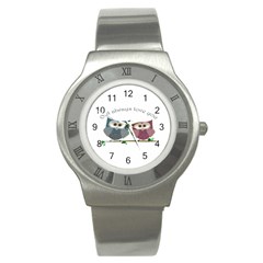 Owl Always Love You, Cute Owls Stainless Steel Watch (round) by DigitalArtDesgins