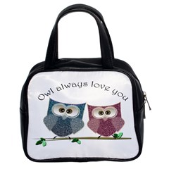 Owl Always Love You, Cute Owls Twin-sided Satchel Handbag by DigitalArtDesgins