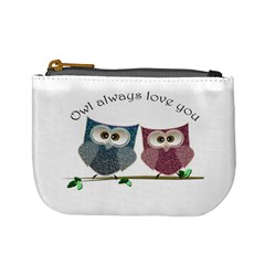 Owl Always Love You, Cute Owls Coin Change Purse by DigitalArtDesgins