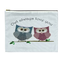 Owl Always Love You, Cute Owls Extra Large Makeup Purse by DigitalArtDesgins