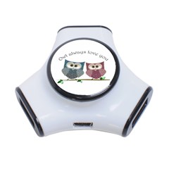 Owl Always Love You, Cute Owls 3 Port Usb Hub