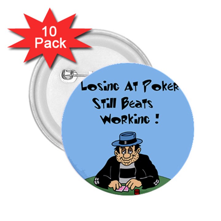 Losing At Poker - Poker Chips 10 Pack Regular Button (Round)