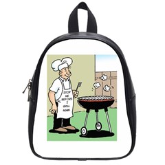 Stop Me Before I Grill Again Small School Backpack by ColemantoonsFunnyStore