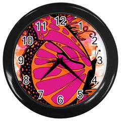 Pink Butter T Copy Black Wall Clock