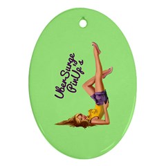 Pin Up Girl 4 Ceramic Ornament (oval) by UberSurgePinUps