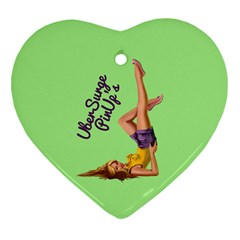 Pin Up Girl 4 Ceramic Ornament (heart) by UberSurgePinUps