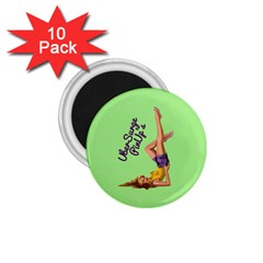 Pin Up Girl 4 10 Pack Small Magnet (round) by UberSurgePinUps