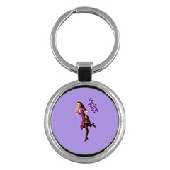 Pin Up 3 Key Chain (round) by UberSurgePinUps