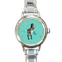 Pin Up 2 Classic Elegant Ladies Watch (round) by UberSurgePinUps