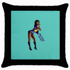 Pin Up 2 Black Throw Pillow Case by UberSurgePinUps