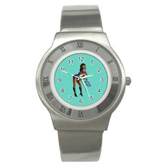 Pin Up 2 Stainless Steel Watch (round) by UberSurgePinUps