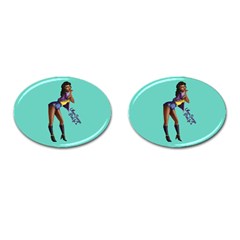 Pin Up 2 Oval Cuff Links by UberSurgePinUps