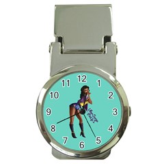 Pin Up 2 Chrome Money Clip With Watch by UberSurgePinUps