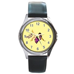 Pin Up Girl 1 Round Metal Watch