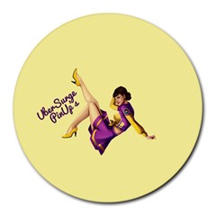 Pin Up Girl 1 Round Mousepad by UberSurgePinUps