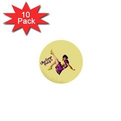 Pin Up Girl 1 1  Mini Button (10 Pack)  by UberSurgePinUps