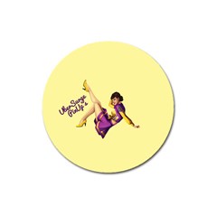 Pin Up Girl 1 Magnet 3  (round) by UberSurgePinUps