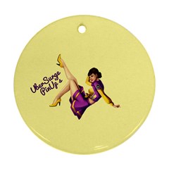 Pin Up Girl 1 Round Ornament (two Sides) by UberSurgePinUps