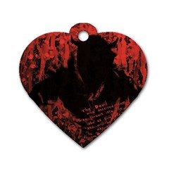 Tormented Devil Single-sided Dog Tag (heart) by VaughnIndustries