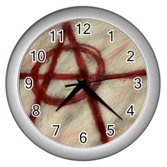 Anarchy Silver Wall Clock by VaughnIndustries