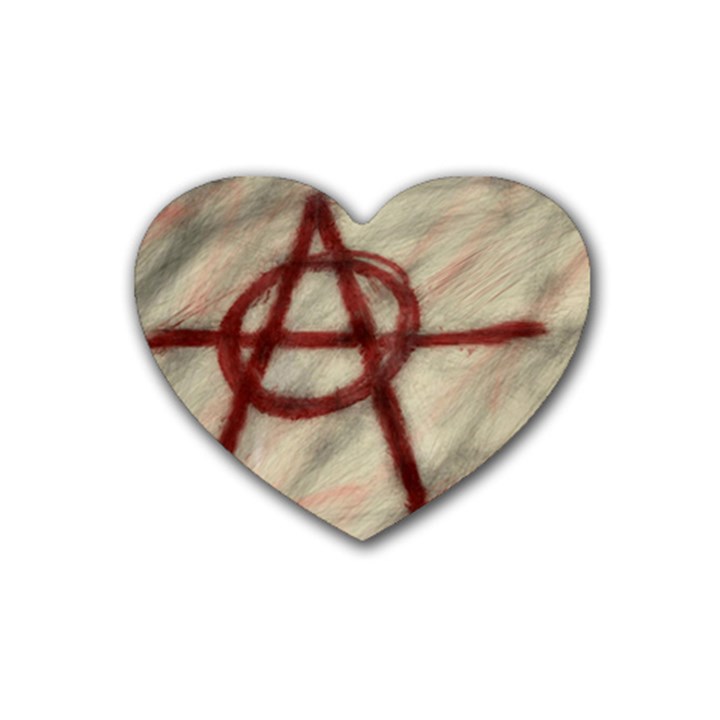 Anarchy Rubber Drinks Coaster (Heart)