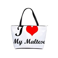 I Love My Maltese Large Shoulder Bag