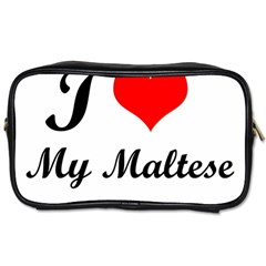 I Love My Maltese Twin-sided Personal Care Bag by animabase