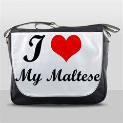 I Love My Maltese Messenger Bag