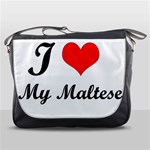 I Love My Maltese Messenger Bag Front