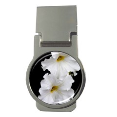 White Peonies   Money Clip (Round)