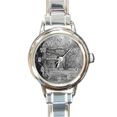 Black And White Forest Classic Elegant Ladies Watch (round)