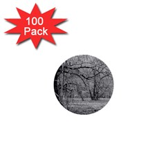 Black And White Forest 100 Pack Mini Button (round) by Elanga