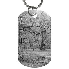 Black And White Forest Single-sided Dog Tag by Elanga