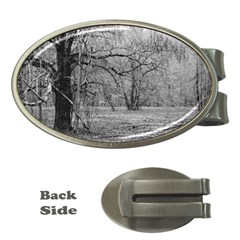 Black And White Forest Money Clip (oval) by Elanga