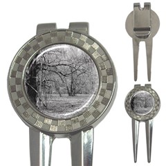 Black And White Forest Golf Pitchfork & Ball Marker by Elanga