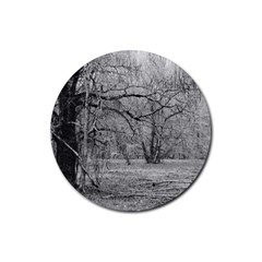 Black And White Forest 4 Pack Rubber Drinks Coaster (round) by Elanga