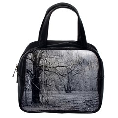 Black And White Forest Single-sided Satchel Handbag