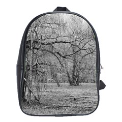 Black And White Forest Large School Backpack by Elanga