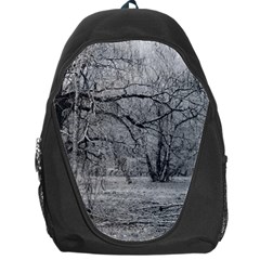 Black And White Forest Backpack Bag by Elanga