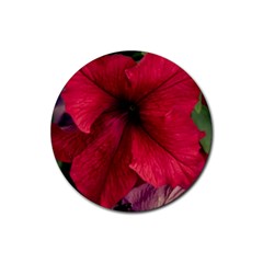 Red Peonies Rubber Drinks Coaster (round) by Elanga