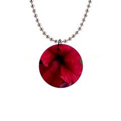 Red Peonies Mini Button Necklace by Elanga