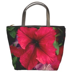 Red Peonies Bucket Handbag by Elanga